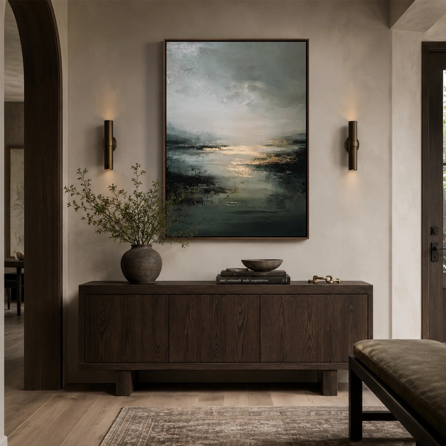 Abstract Ocean And Sky Canvas Art #OC218