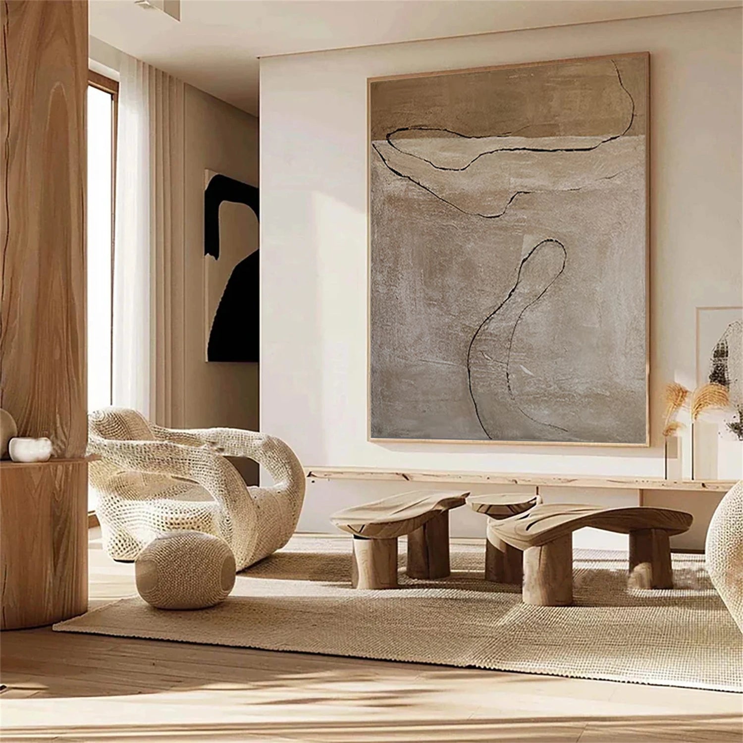 Beige and Brown Wabi Sabi Wall Art #VS123
