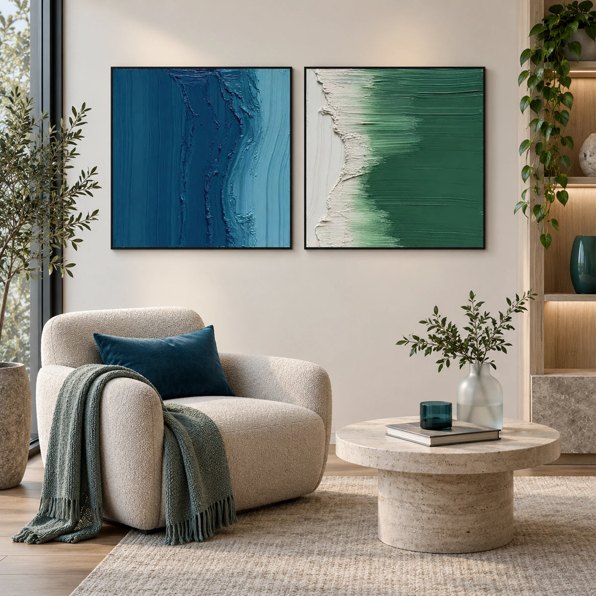 Minimalist Textured Canvas Art Set of 2 #WM162