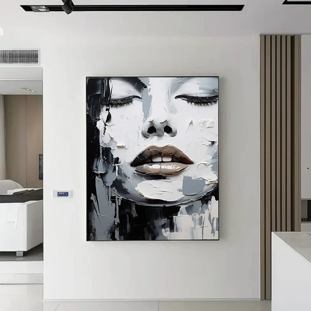 Abstract Portrait Textured Wall Art # LA026