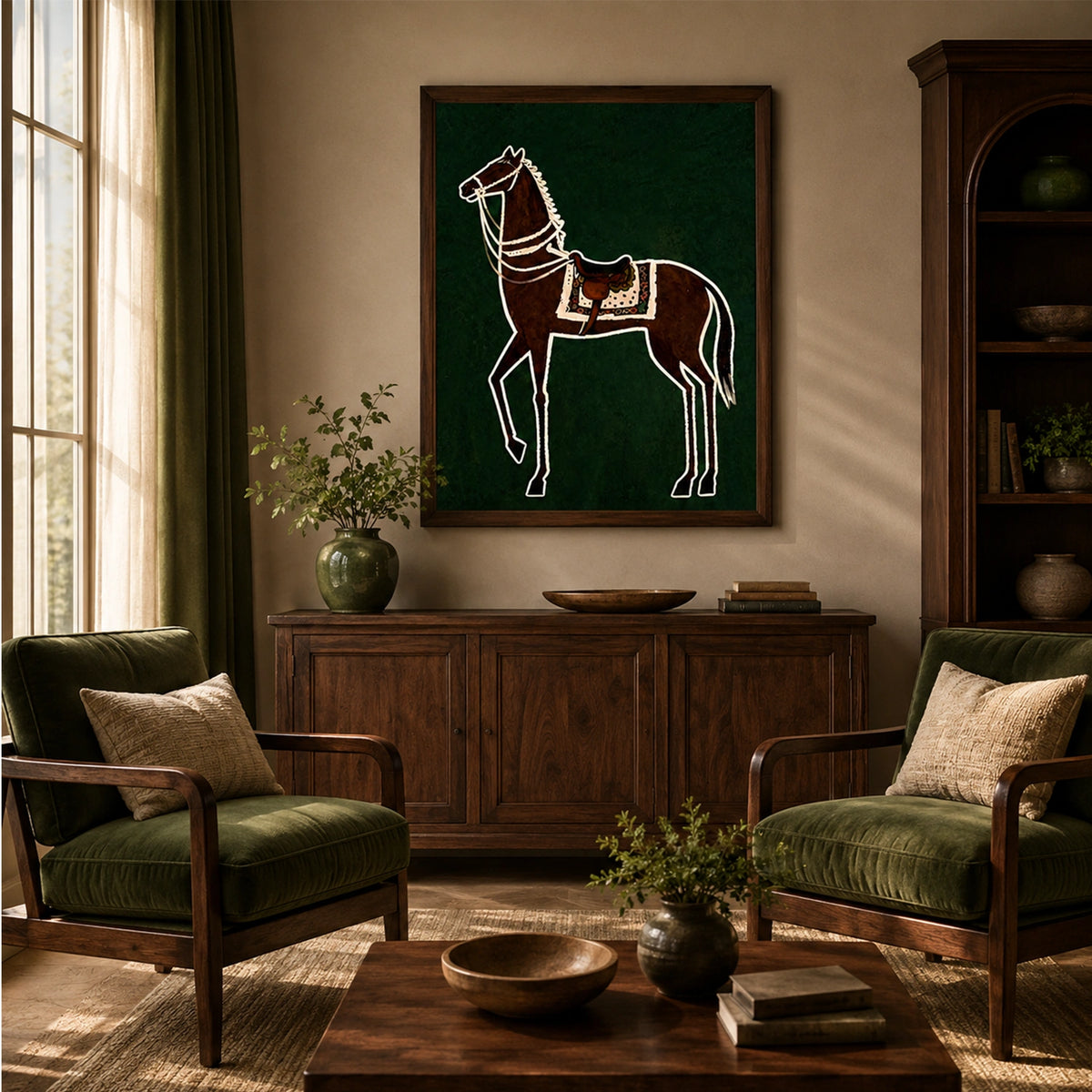 Abstract Animal Horse Canvas Art #DW156
