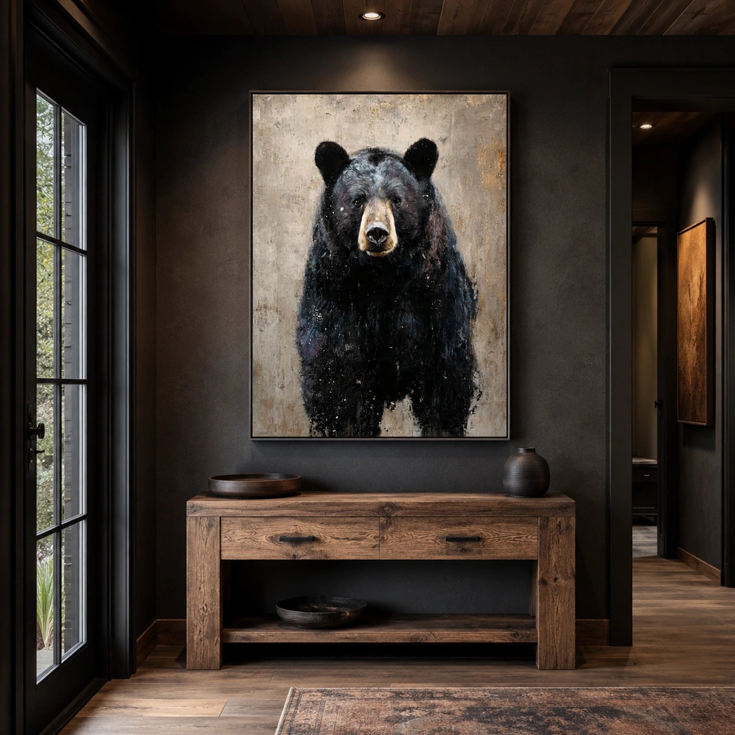 Abstract Animal Bear Canvas Art #DW150