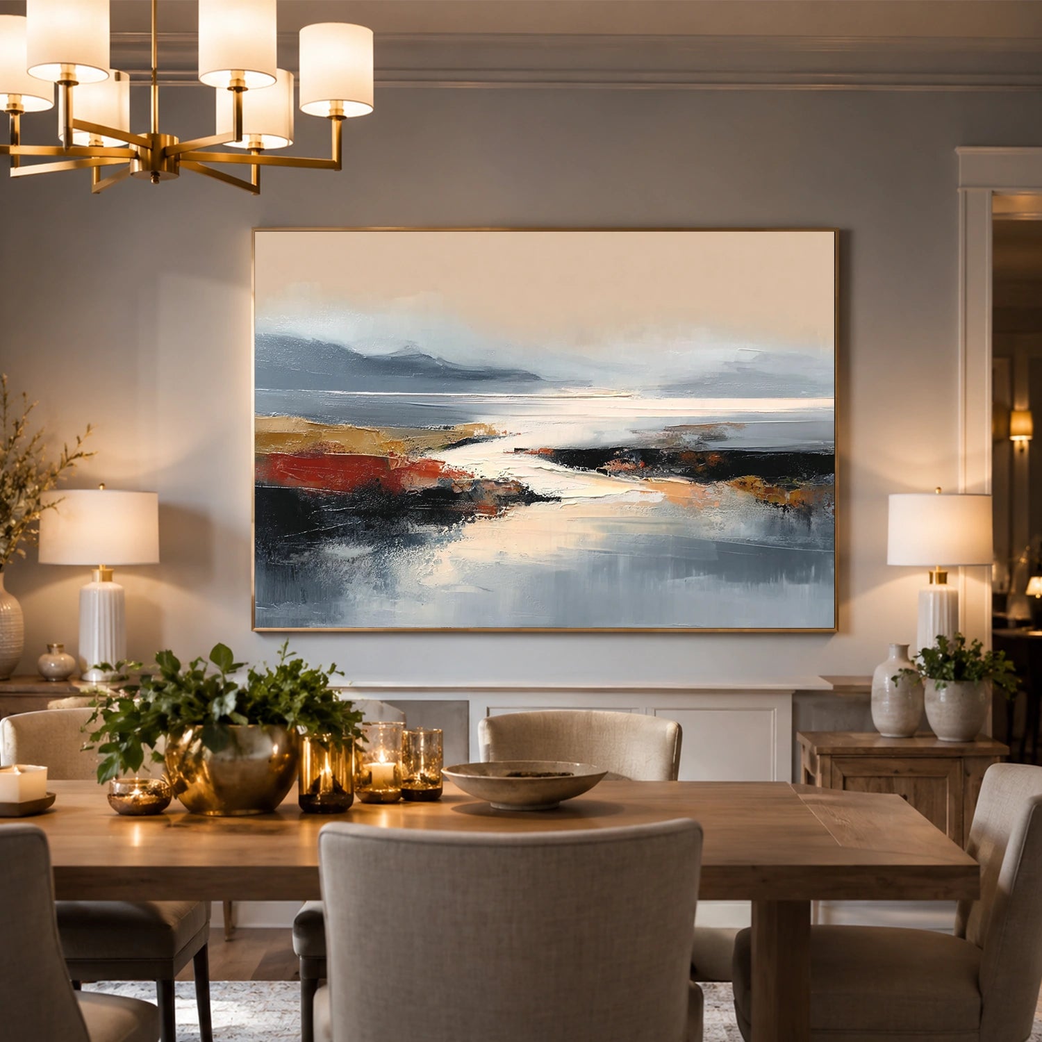 Abstract Ocean And Sky Canvas Art #OC207