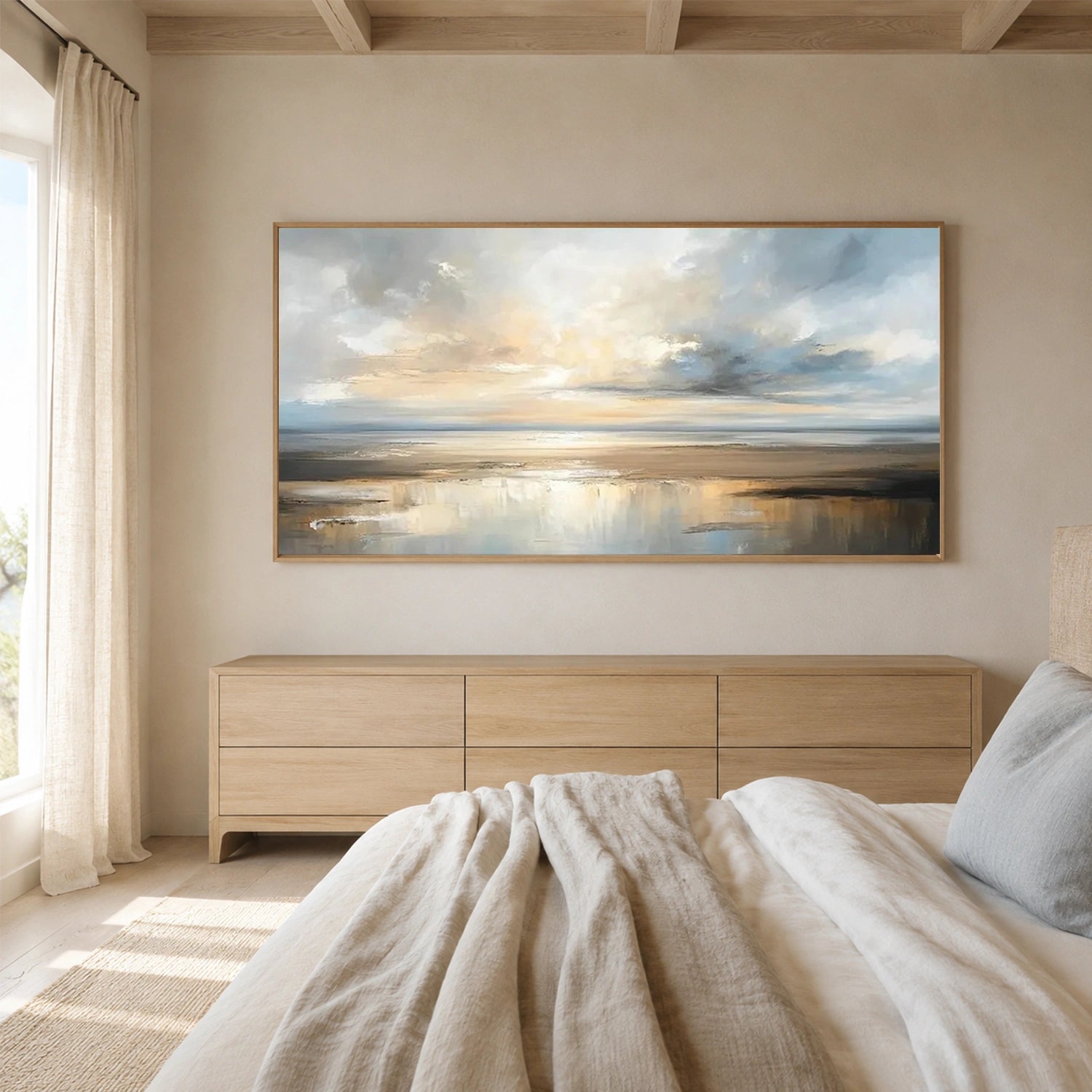 Abstract Ocean And Sky Canvas Art #OC221