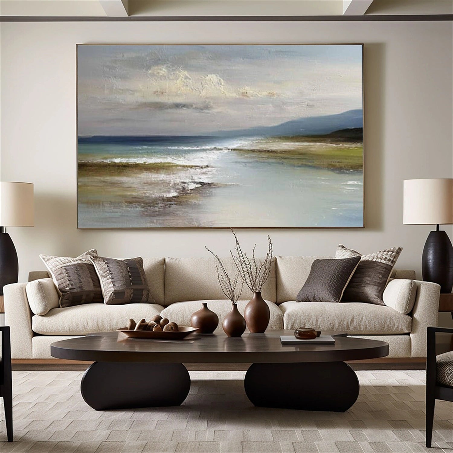 Abstract Ocean And Sky Canvas Art #OC134