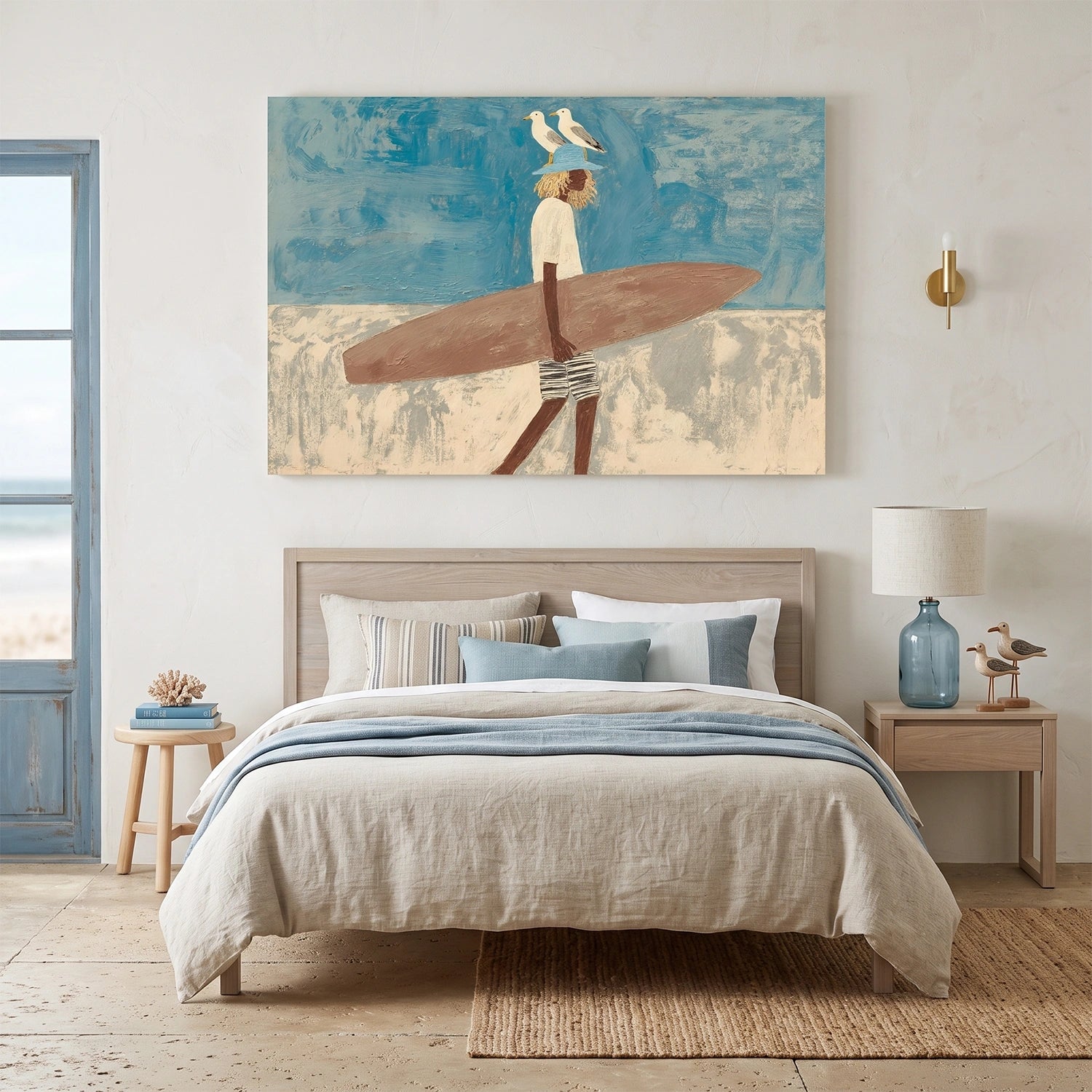 Surfing Sport Textured Canvas Painting #PB087
