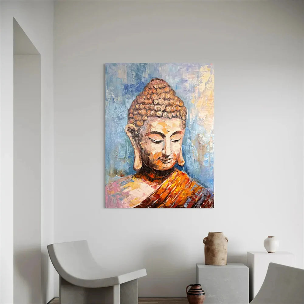 Abstract Buddha Portrait Textured Wall Art # LA006