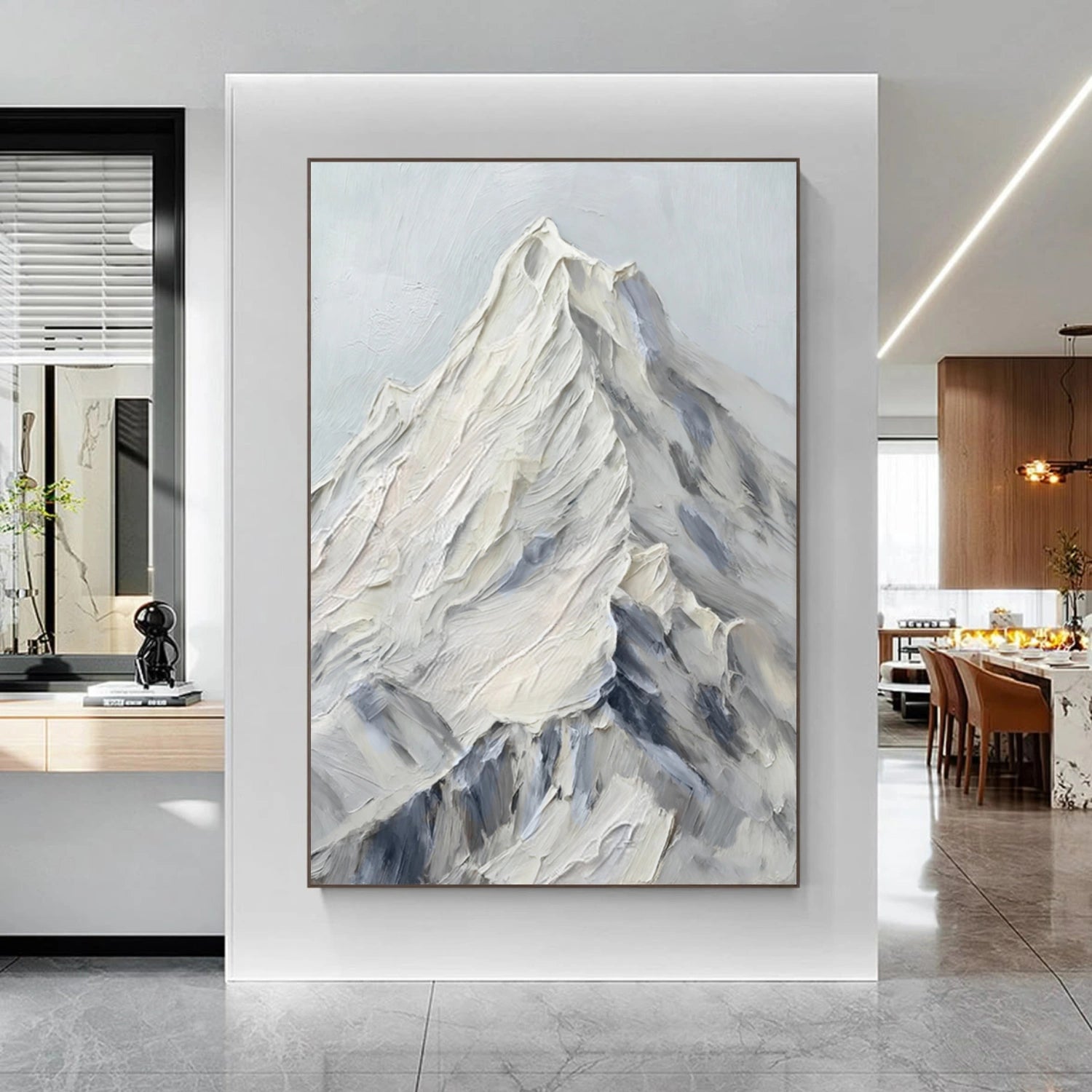 Minimalist Mountain Textured Canvas Art #BT055