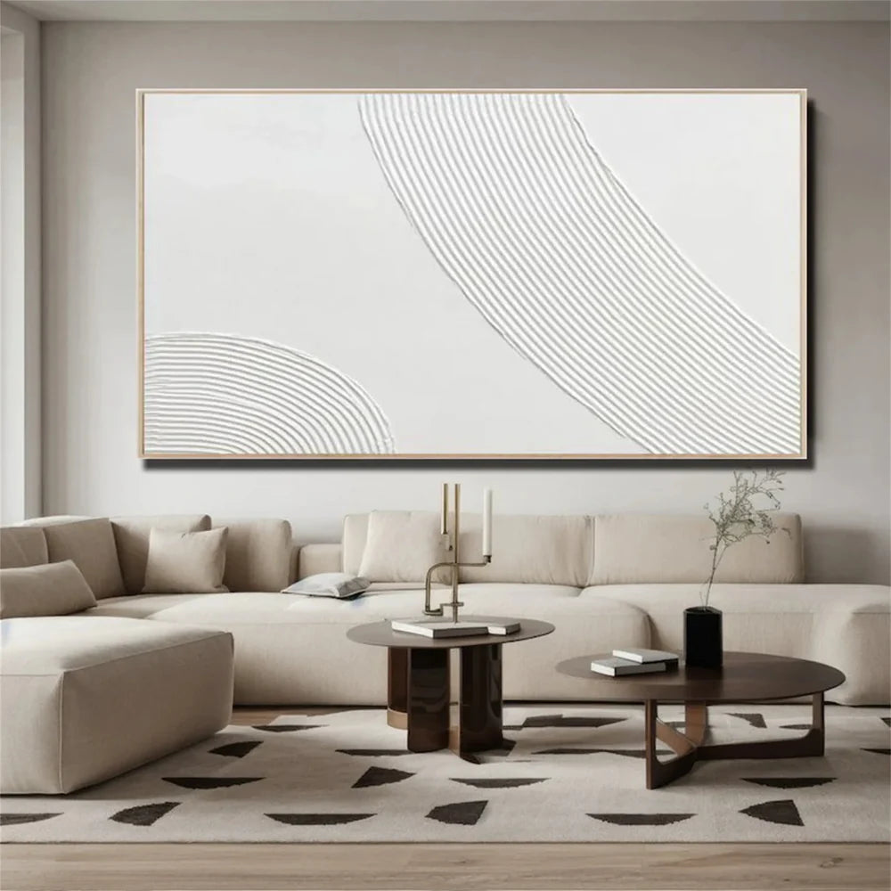 White Minimalist Textured Wall Art #WM061