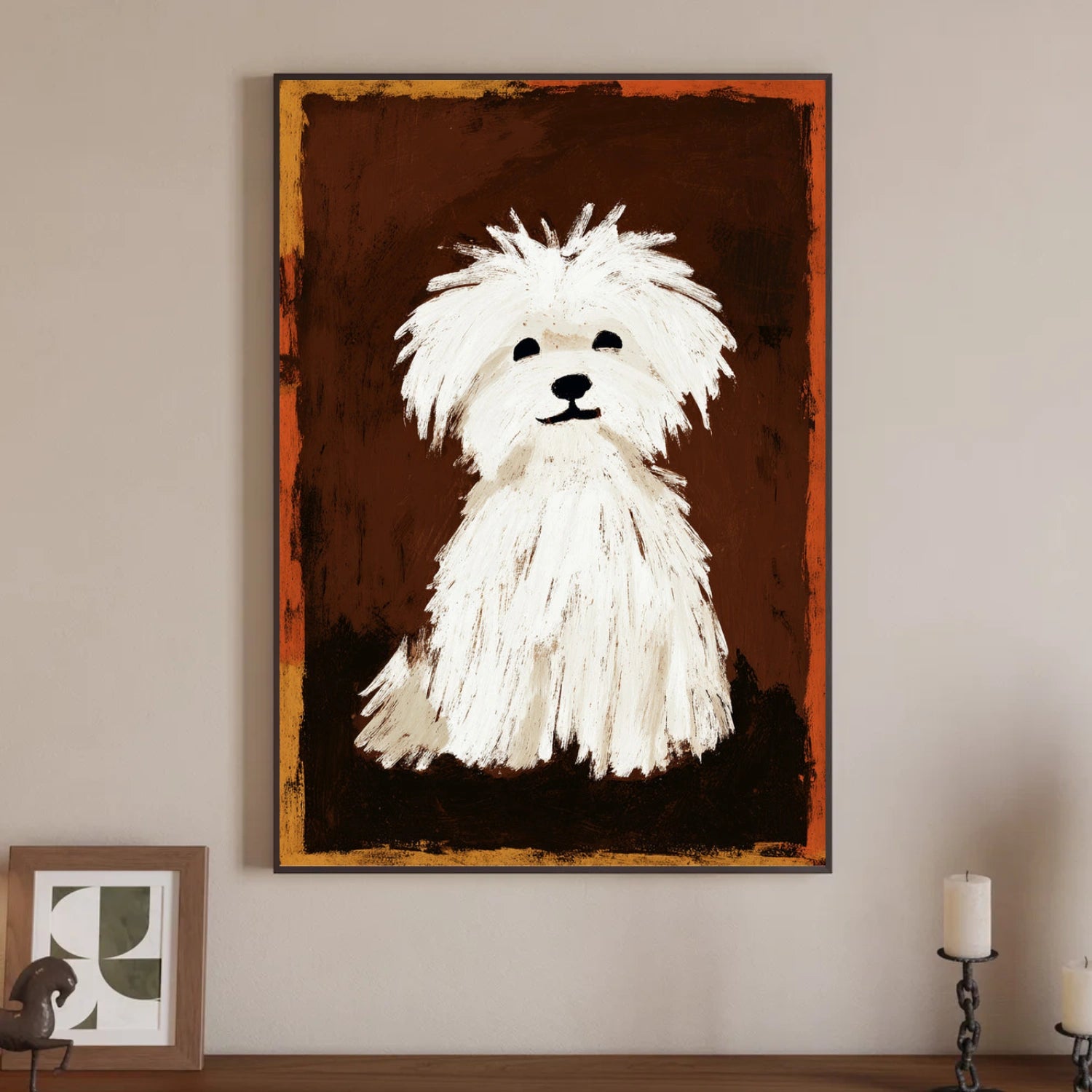 Abstract Animal Dog Canvas Art #DW129
