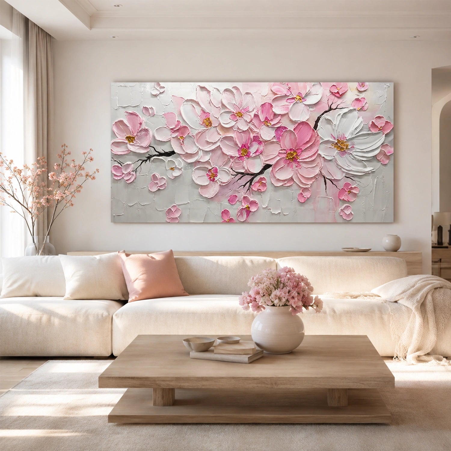 Abstract Flower And Tree Textured Canvas Art #MF213