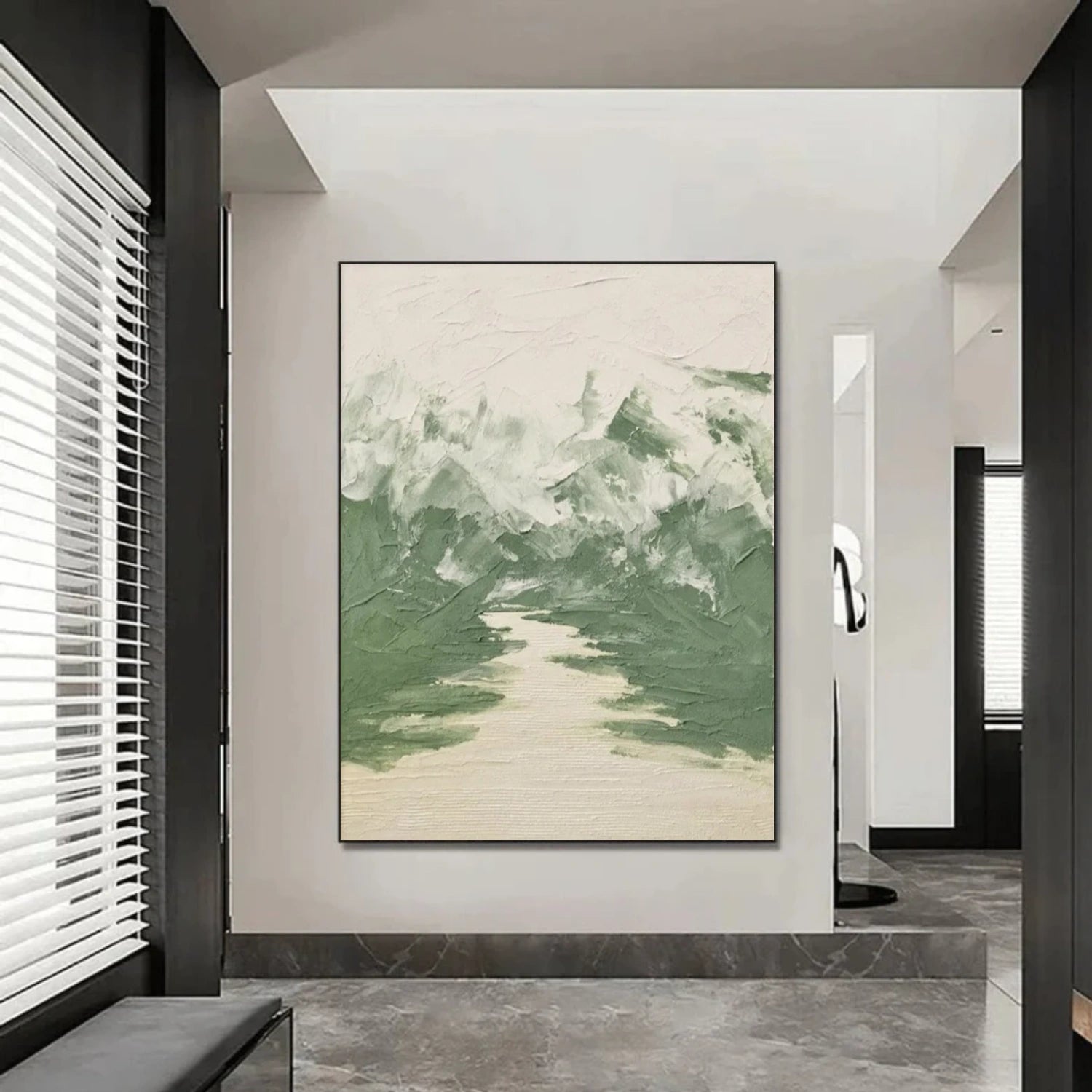 Minimalist Mountain Textured Canvas Art #BT062