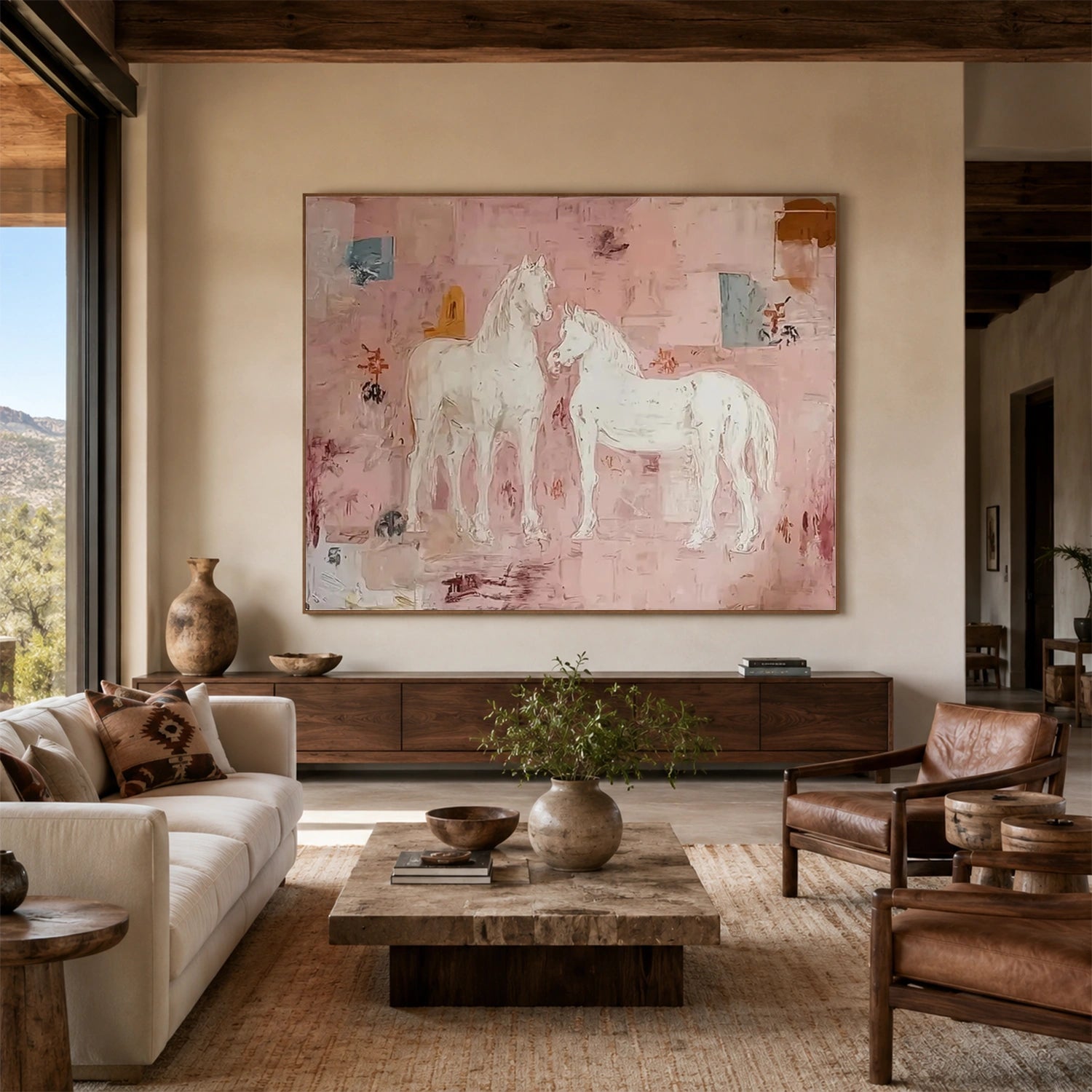 Abstract Animal Horse Canvas Art #DW158