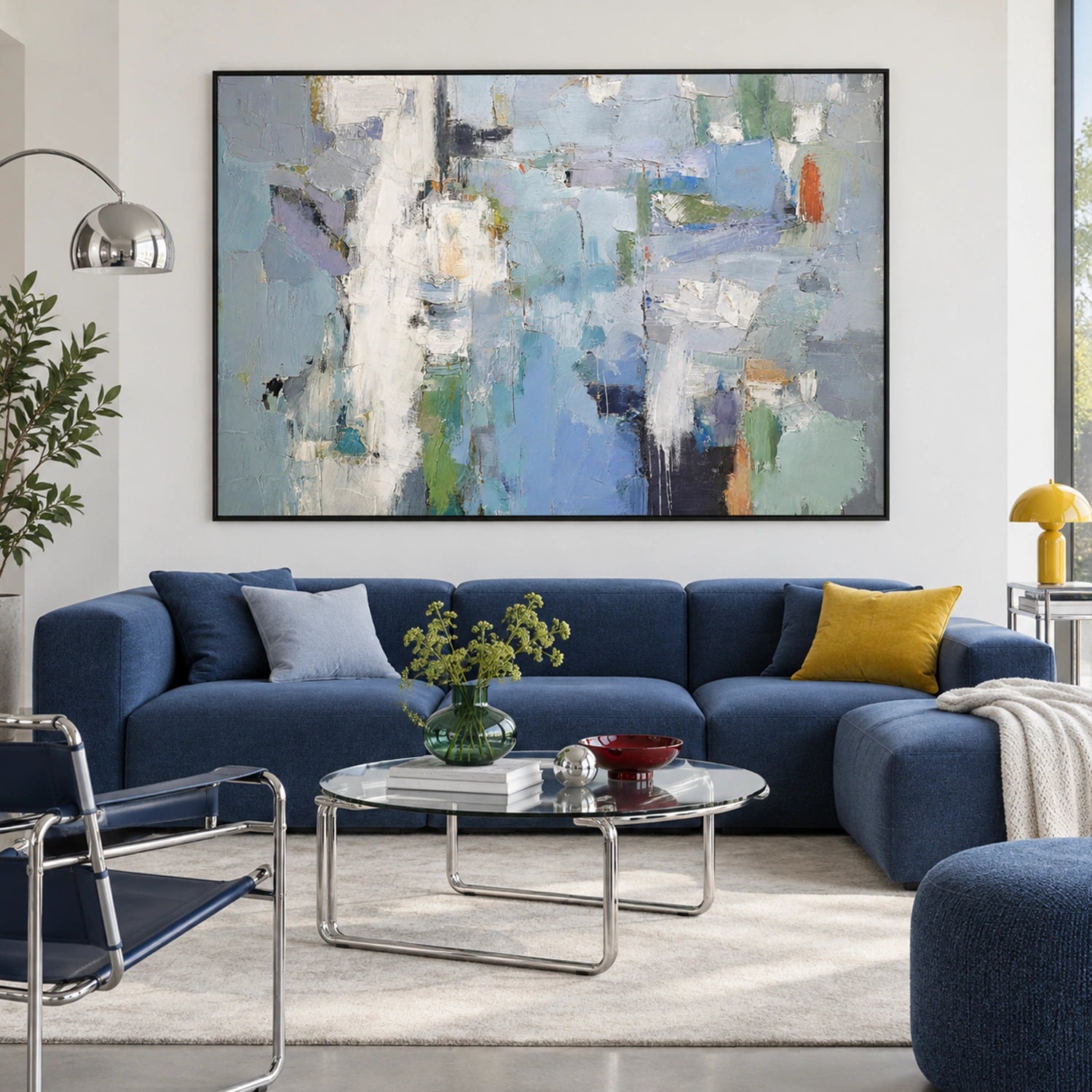 Blue Abstract Wall Art #VA341