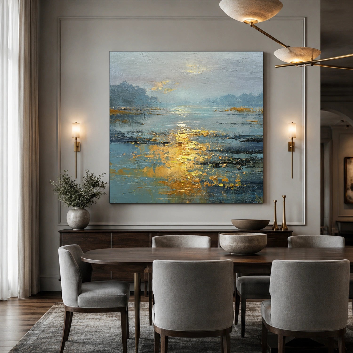 Abstract Ocean And Sky Canvas Art #OC205