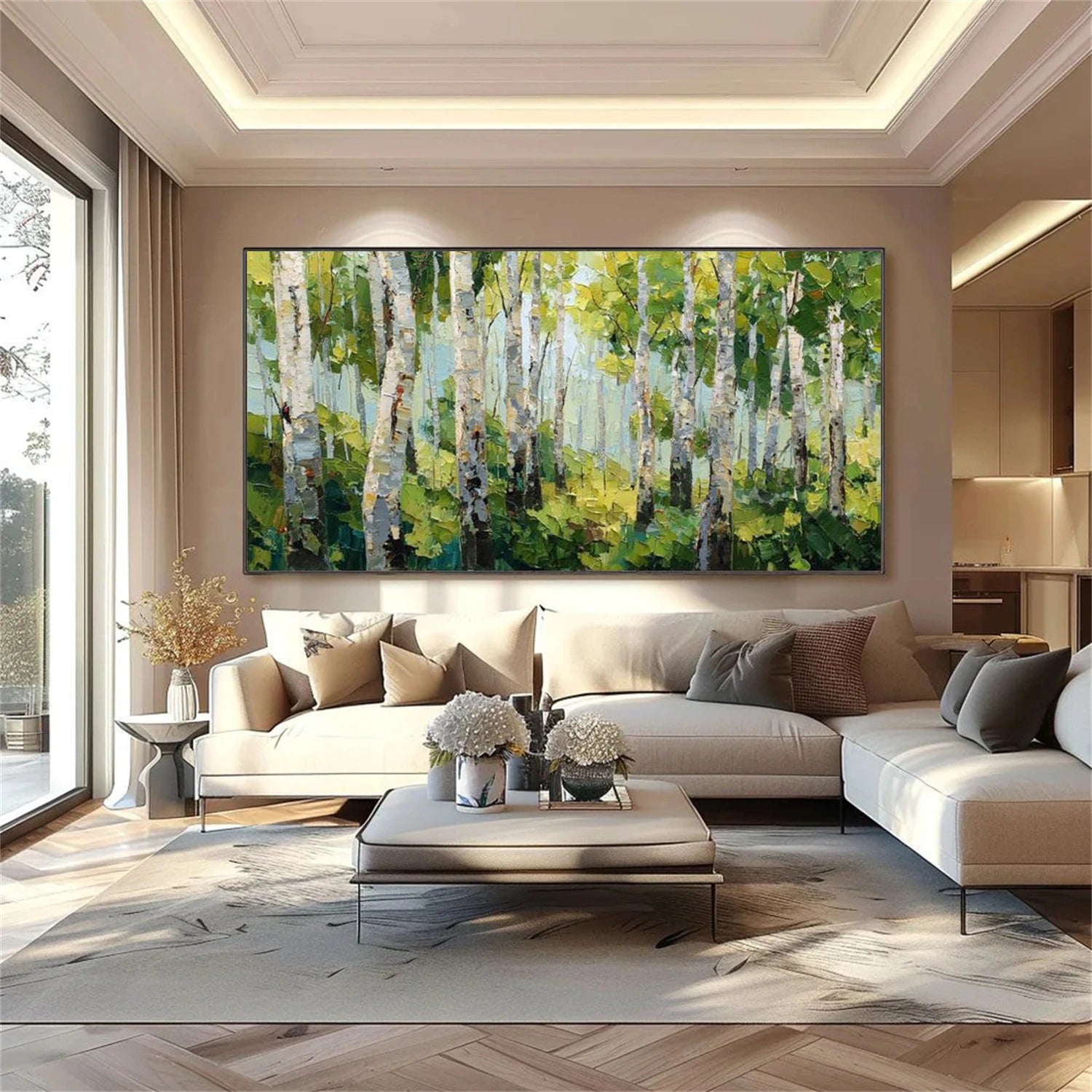 Abstract Flower And Tree Textured Canvas Art #MF172
