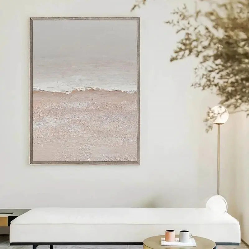 Minimalist Ocean And Sky Textured Canvas Art #OC050
