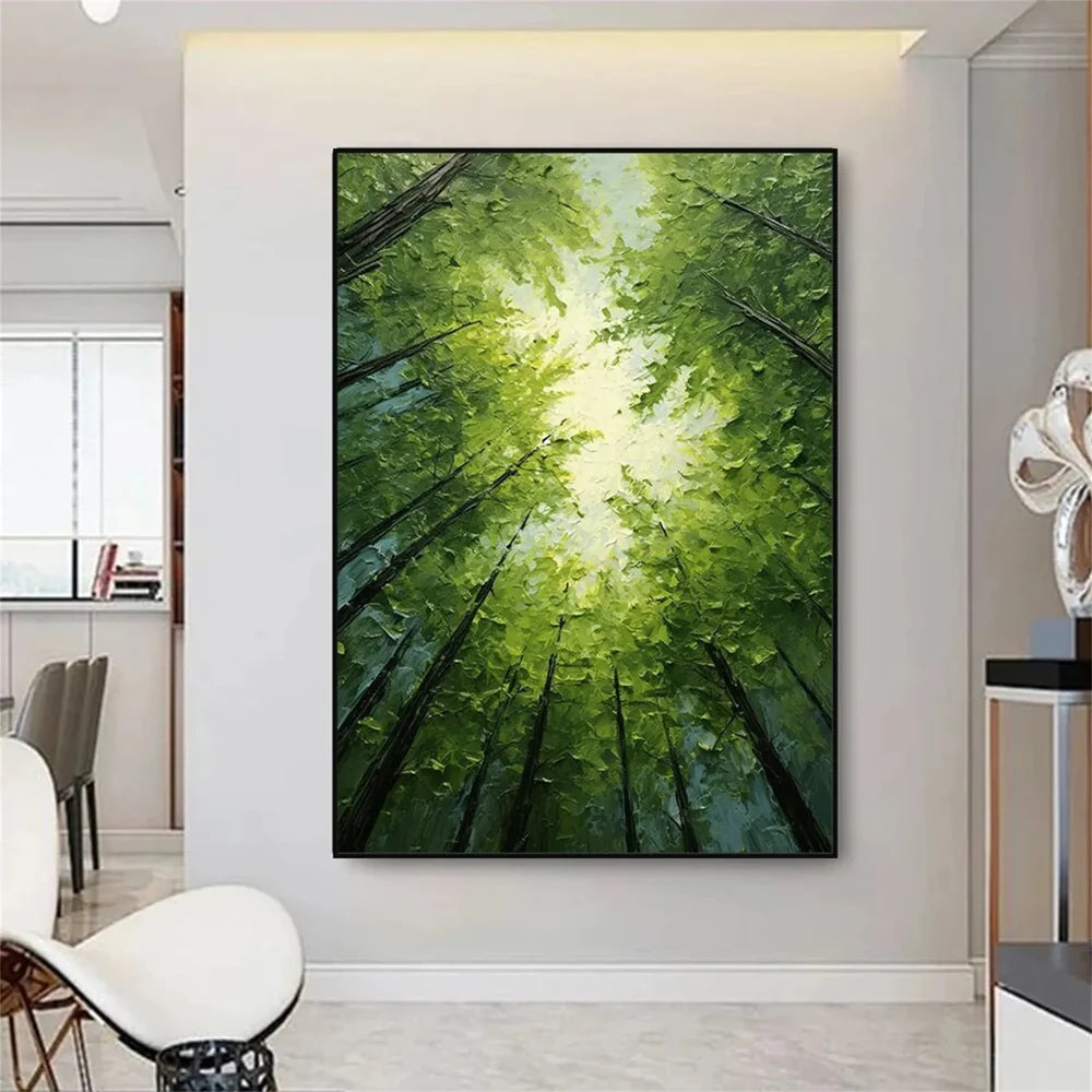Green Abstract Flower And Tree Canvas Art #MF066