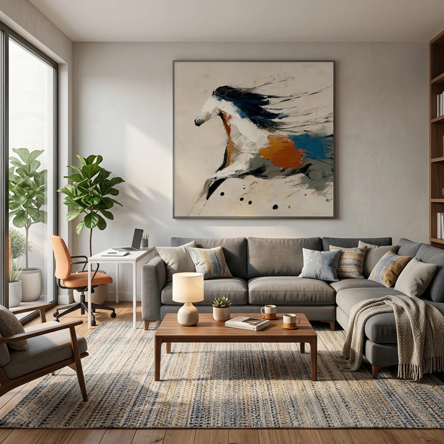 Abstract Animal Horse Canvas Art #DW144