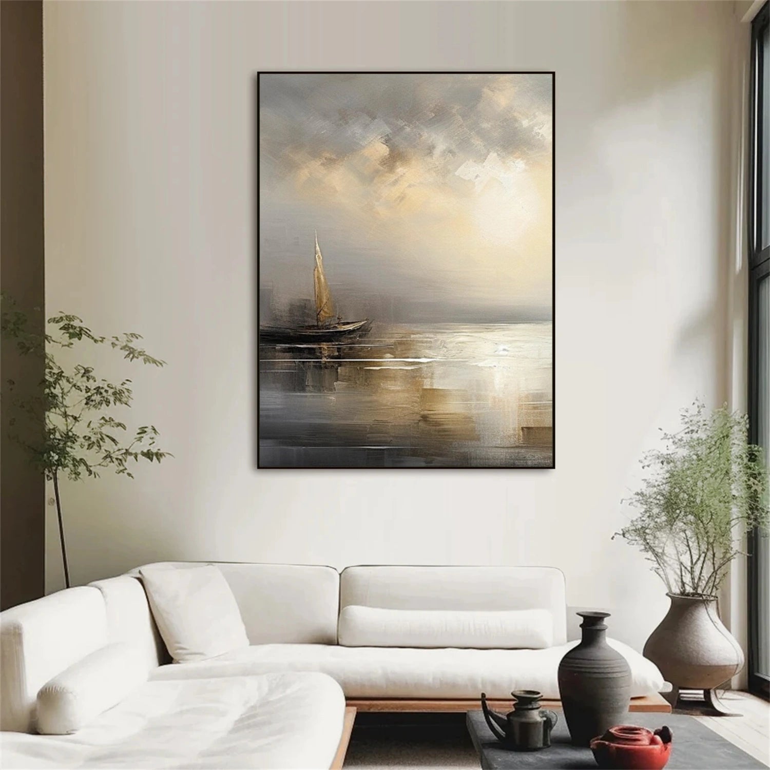 Abstract Ocean And Sky Canvas Art #OC081