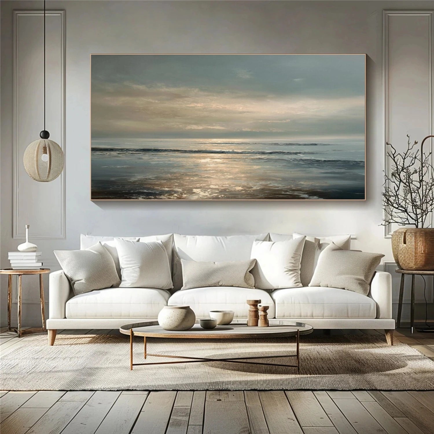 Abstract Ocean And Sky Canvas Art #OC100