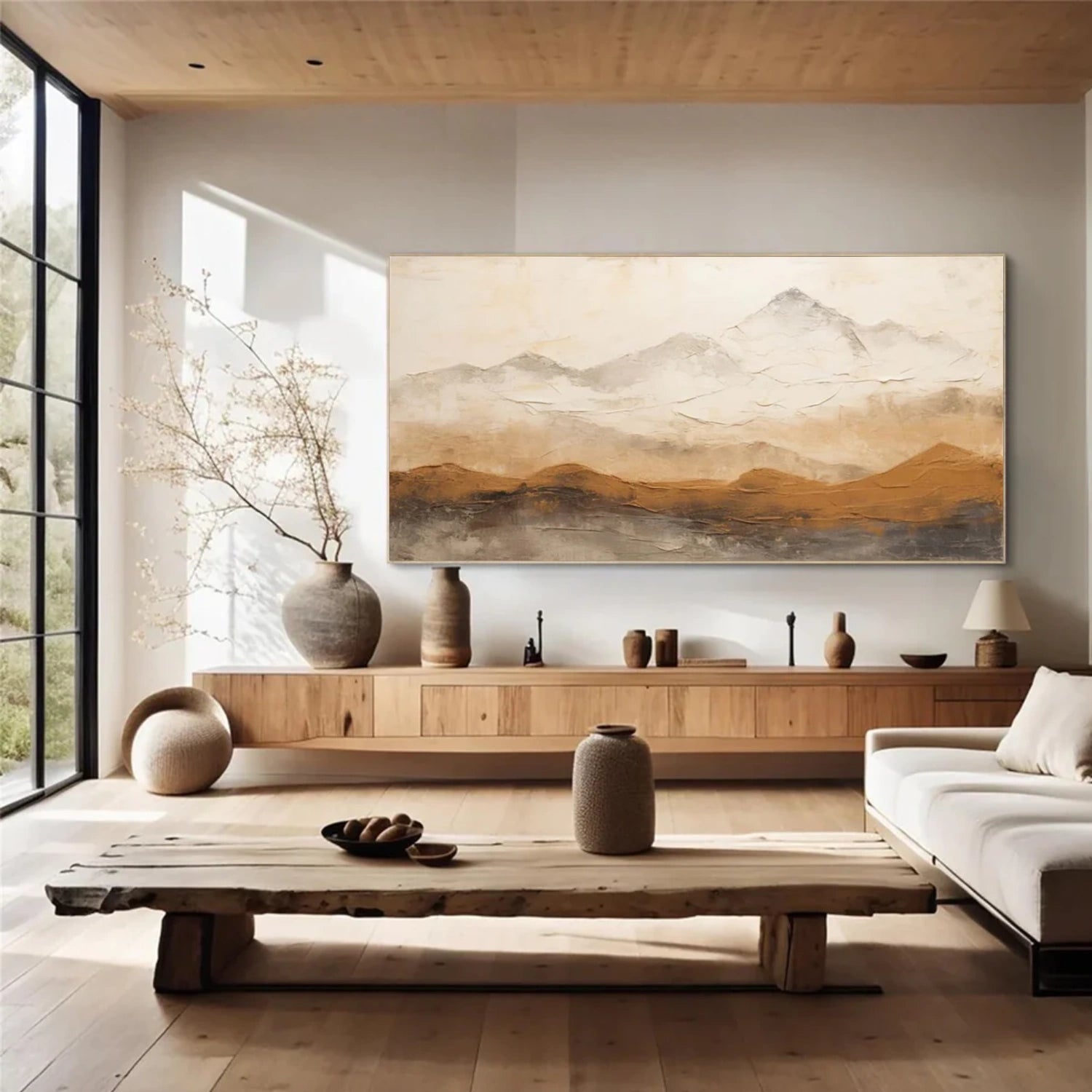 Abstract Mountain Textured Canvas Art #BT063