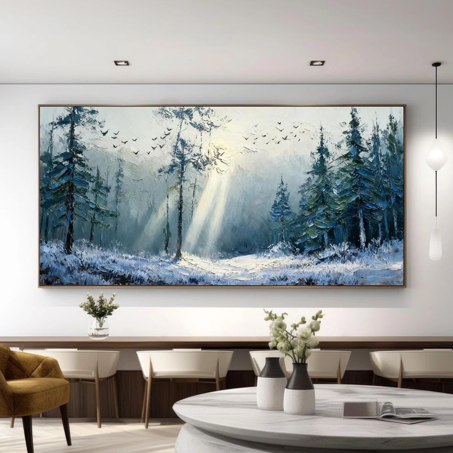 Abstract Flower And Tree Textured Canvas Art #MF107