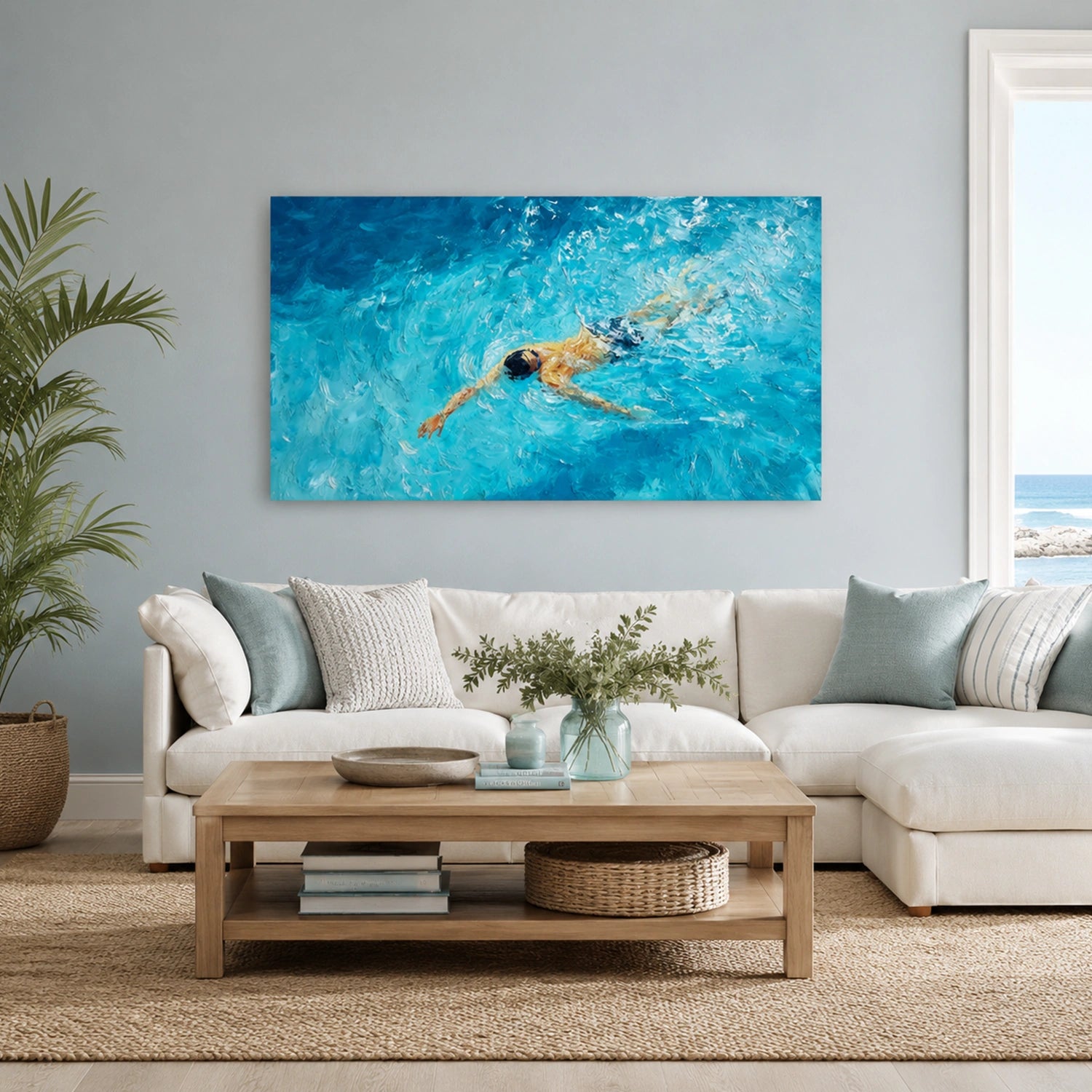 Swimming Sport Canvas Painting #PB099