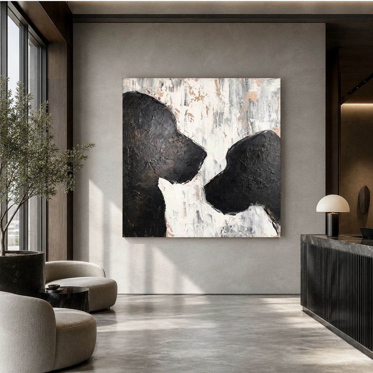 Abstract Animal Dog Canvas Art #DW172