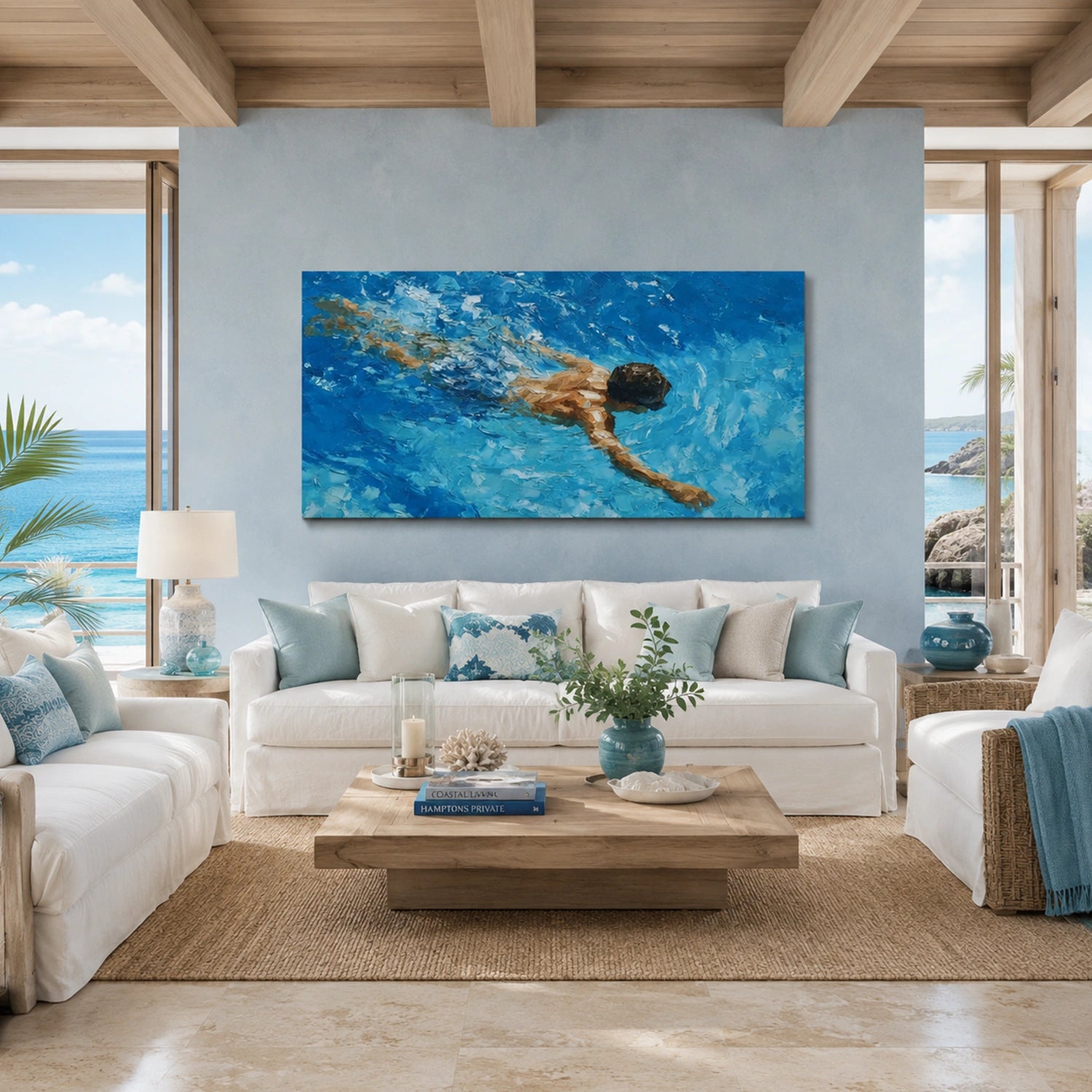 Swimming Sport Canvas Painting #PB100