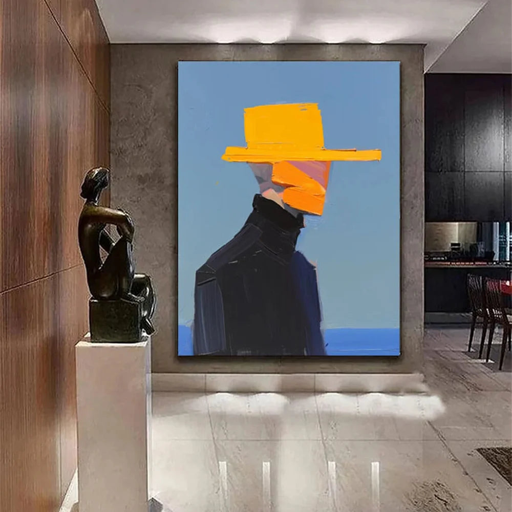 Colorful Abstract Portrait Textured Wall Art # LA009