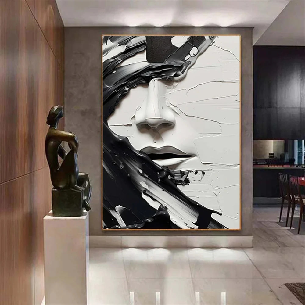 Abstract Portrait Textured Wall Art # LA004