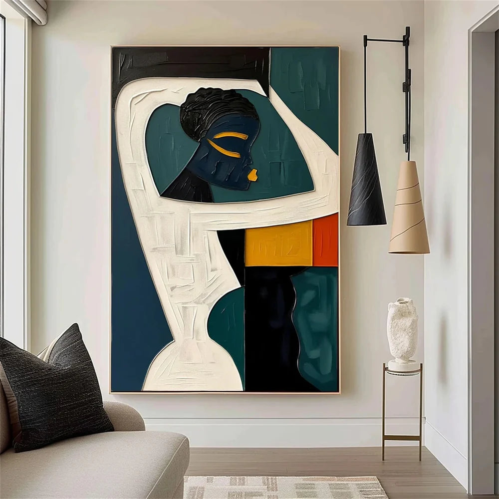 Abstract Portrait Textured Wall Art # LA001