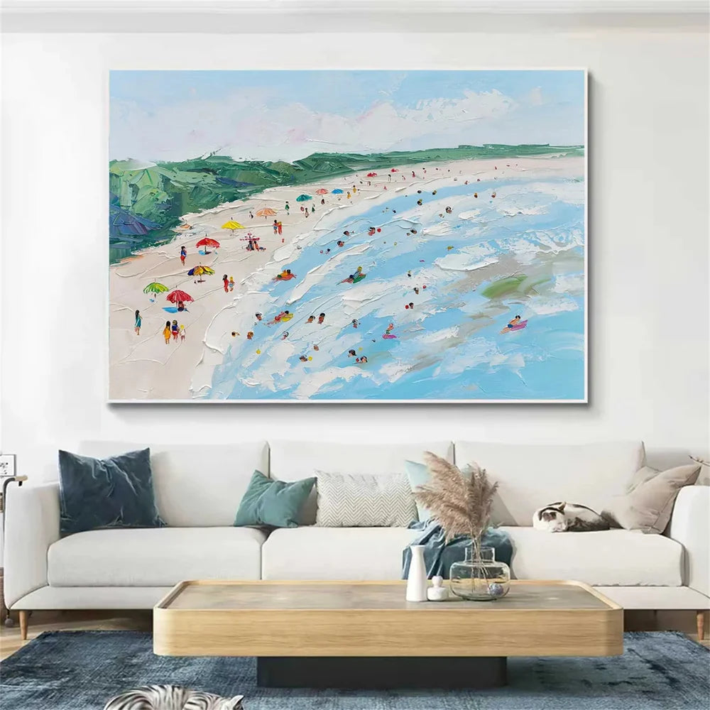 Swimming Sport Textured Canvas Painting #PB029