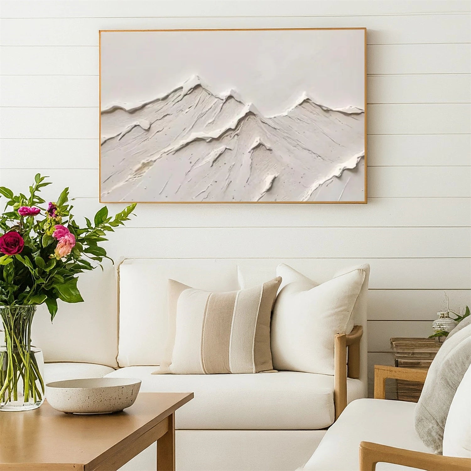 Minimalist Mountain Textured Canvas Art #BT073