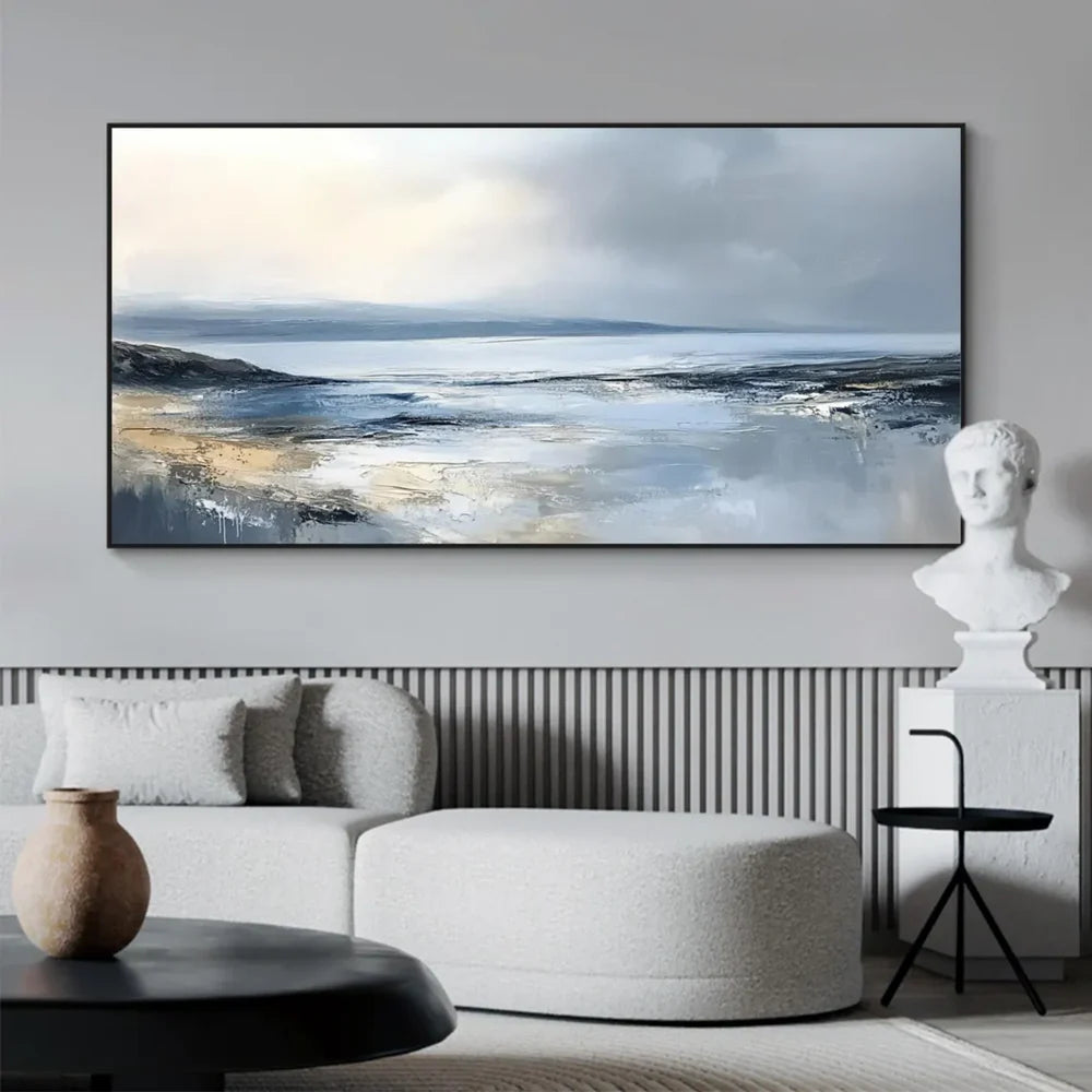 Abstract Ocean And Sky Textured Canvas Art # OC021