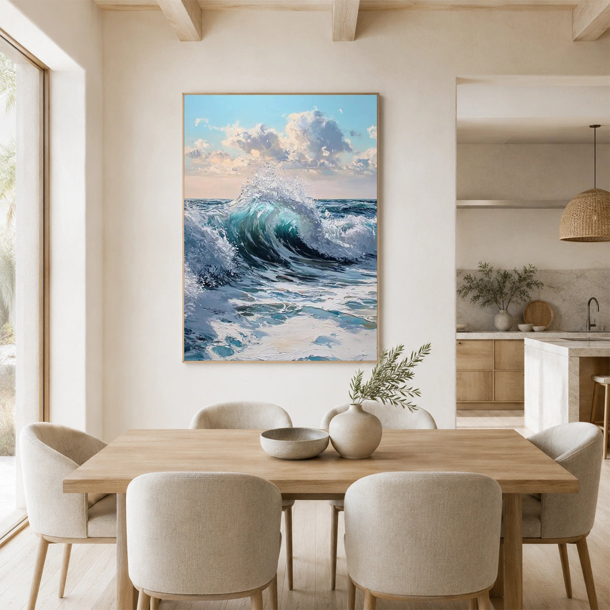 Abstract Ocean Textured Canvas Art #OC226