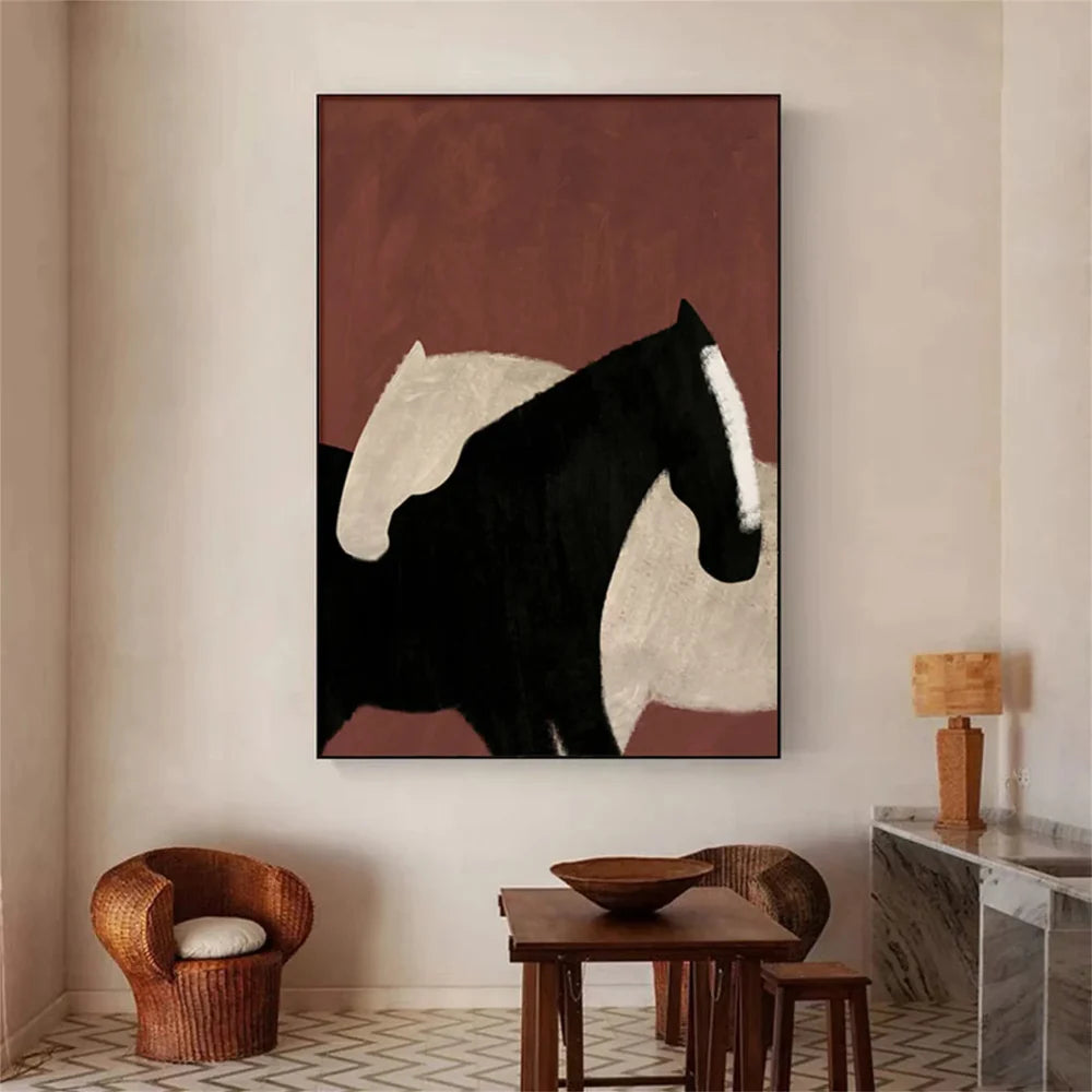 Abstract Animal Horse Canvas Art #DW047
