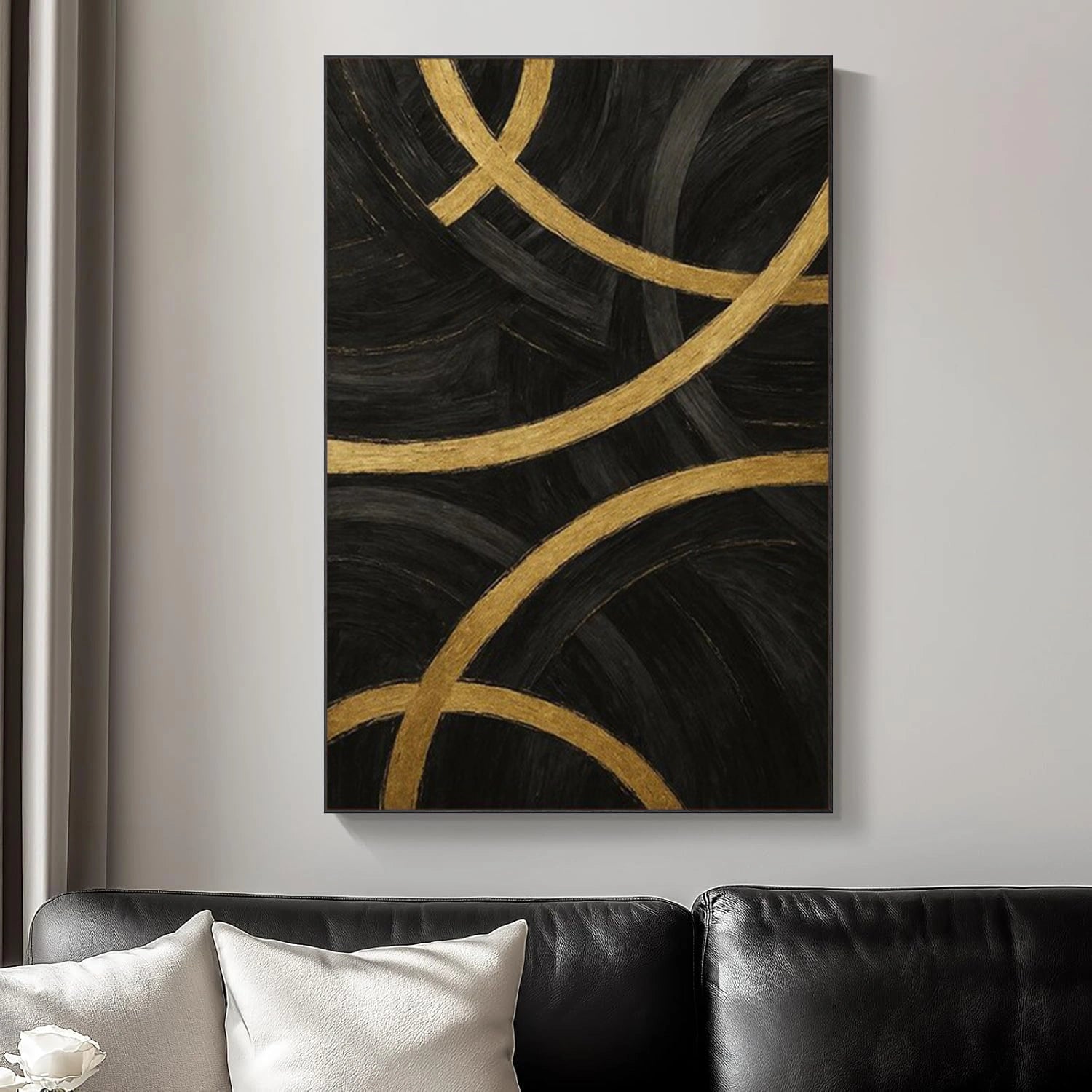 Black Minimalist Canvas Art #WZ123