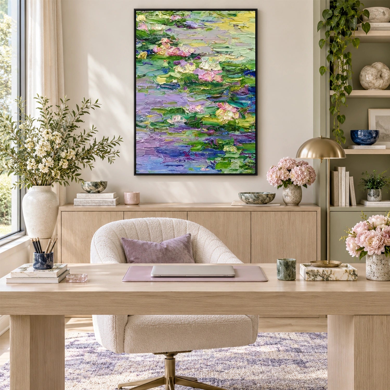 Abstract Flower And Tree Textured Canvas Art #MF221