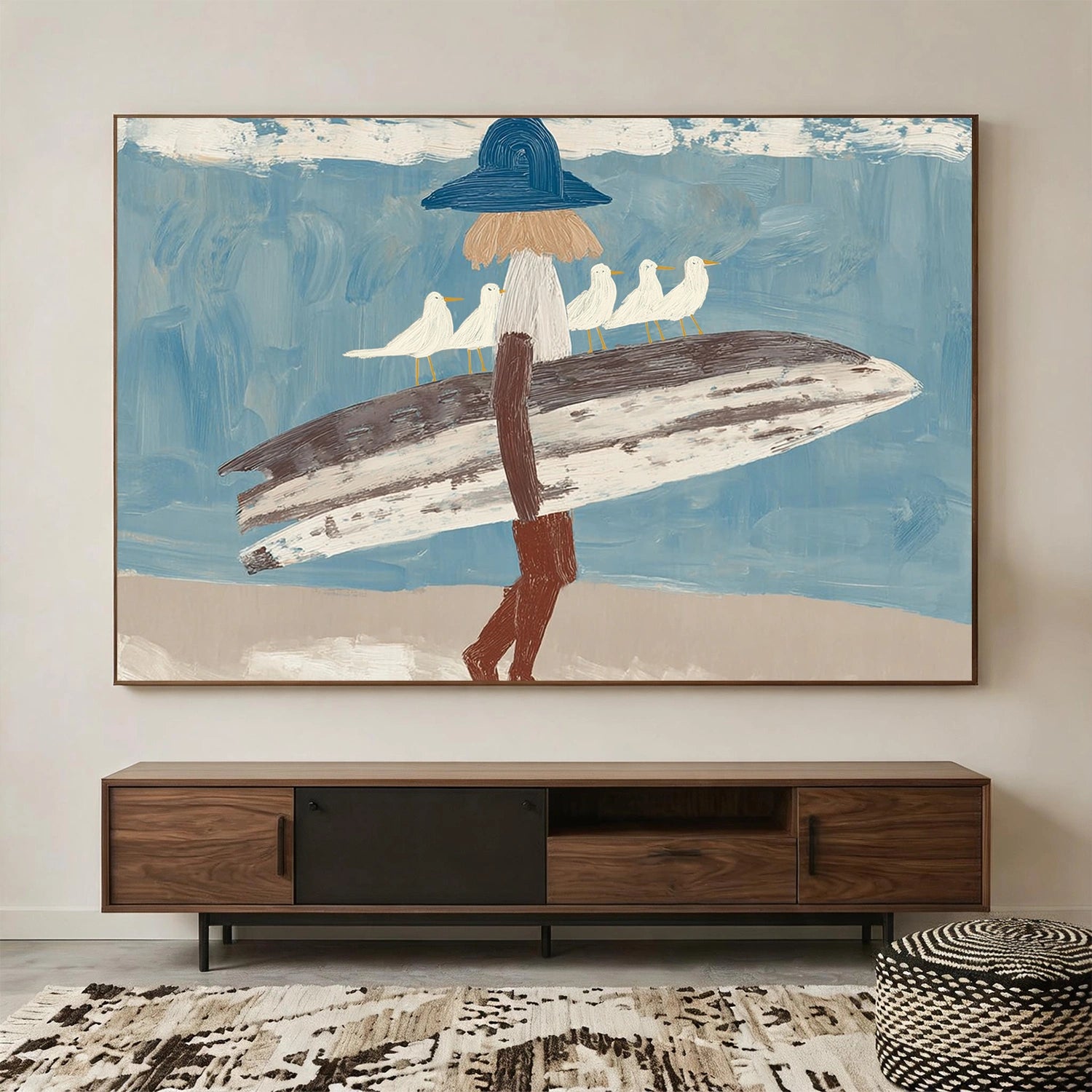 Surfing Sport Textured Canvas Painting #PB089
