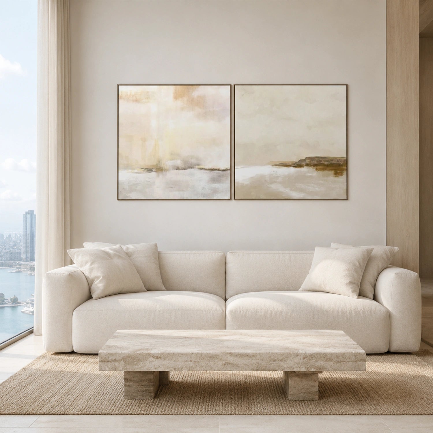 Abstract Ocean And Sky Canvas Art Set of 2 #OC220
