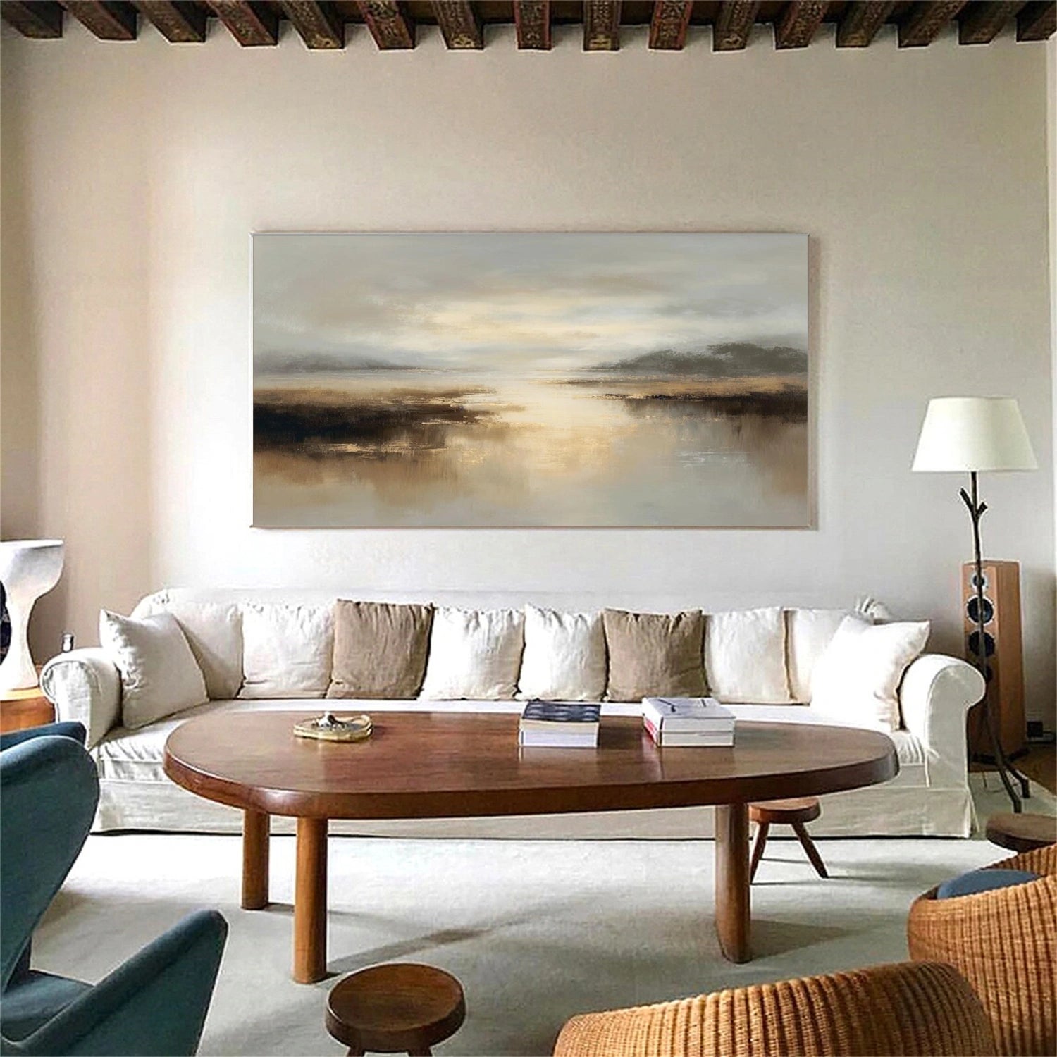 Abstract Ocean And Sky Canvas Art #OC097