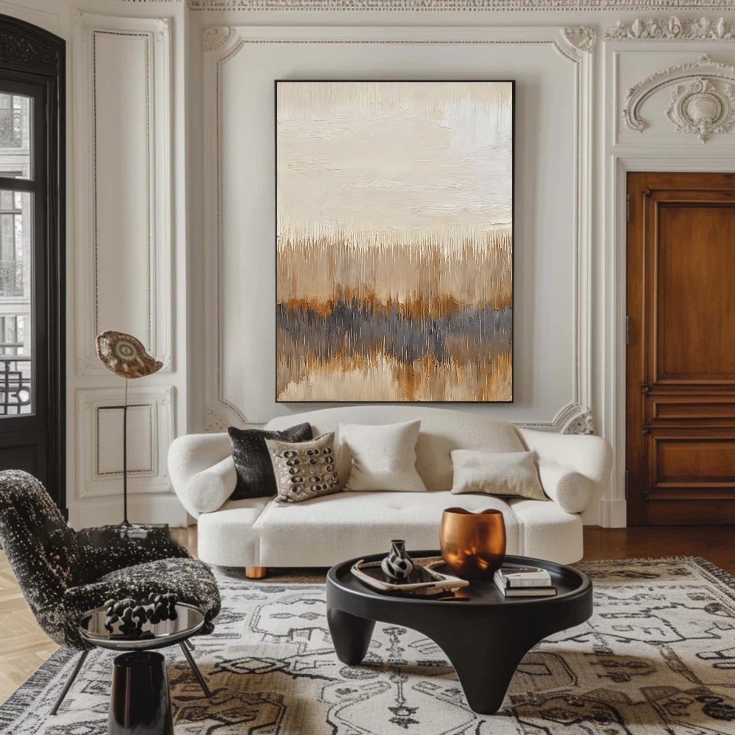 Beige and Brown Abstract Wall Art #VA200