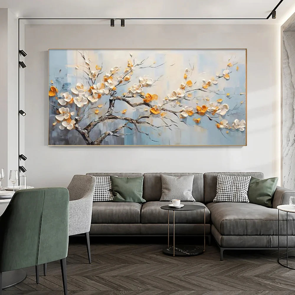 Abstract Flower And Tree Textured Canvas Art #MF010
