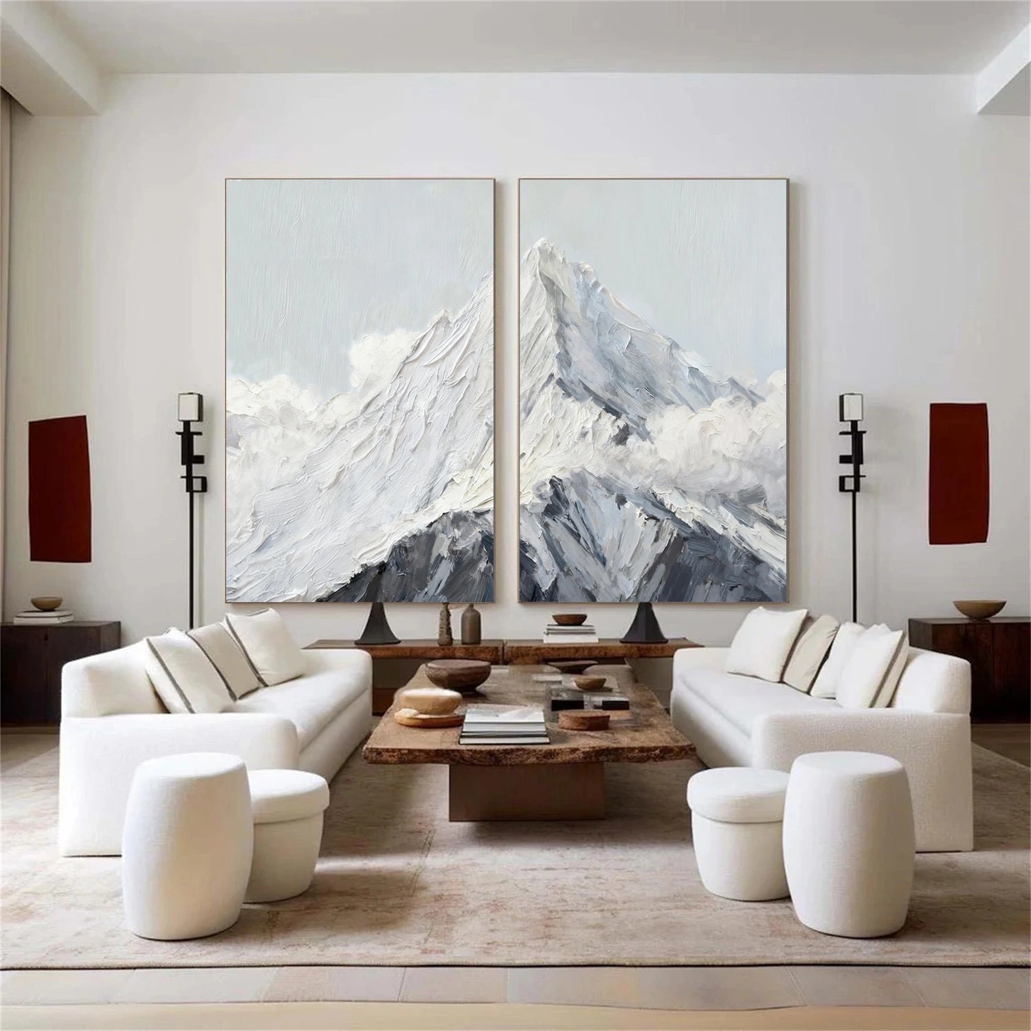 Minimalist Mountain Textured Canvas Art #BT060
