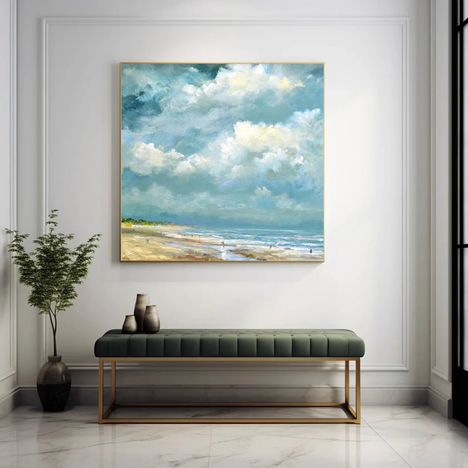 Abstract Ocean And Sky Canvas Art #OC145