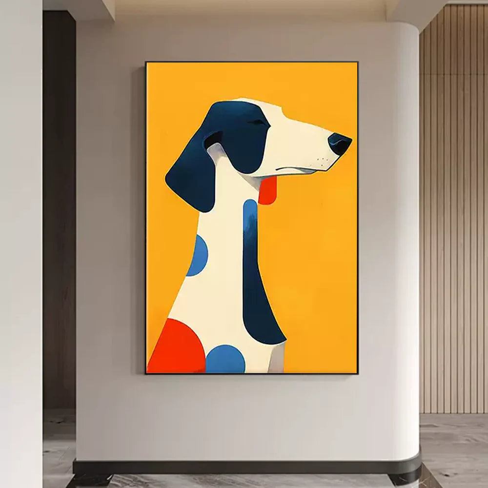 Abstract Animal Dog Canvas Art #DW007