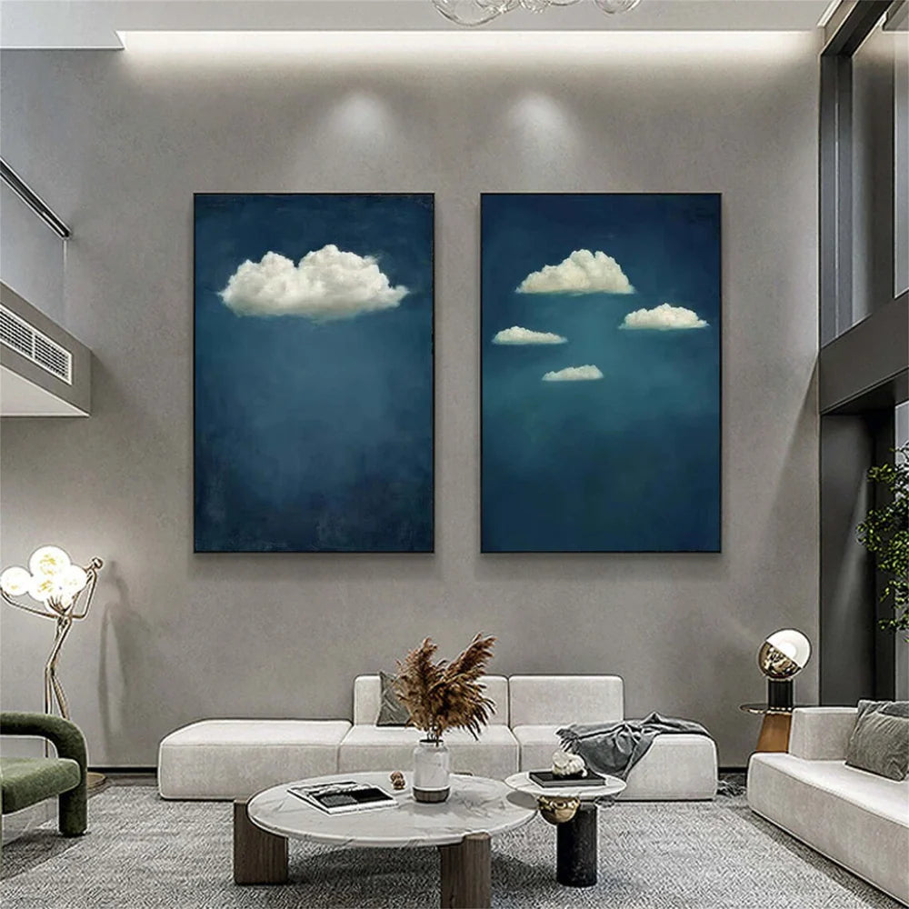 Abstract Ocean And Sky Set of 2 Canvas Art #OC066
