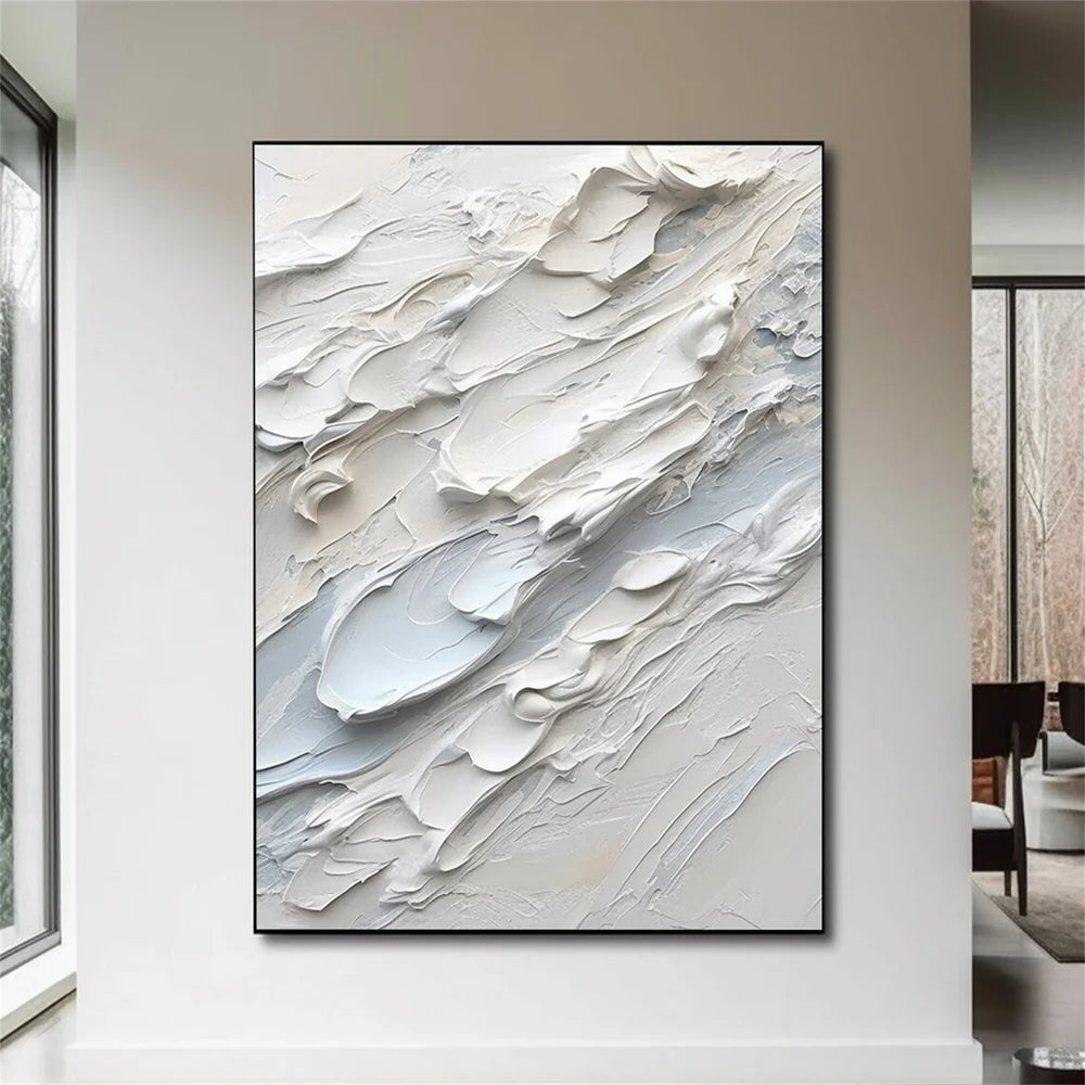 White Minimalist Textured Wall Art #WM049